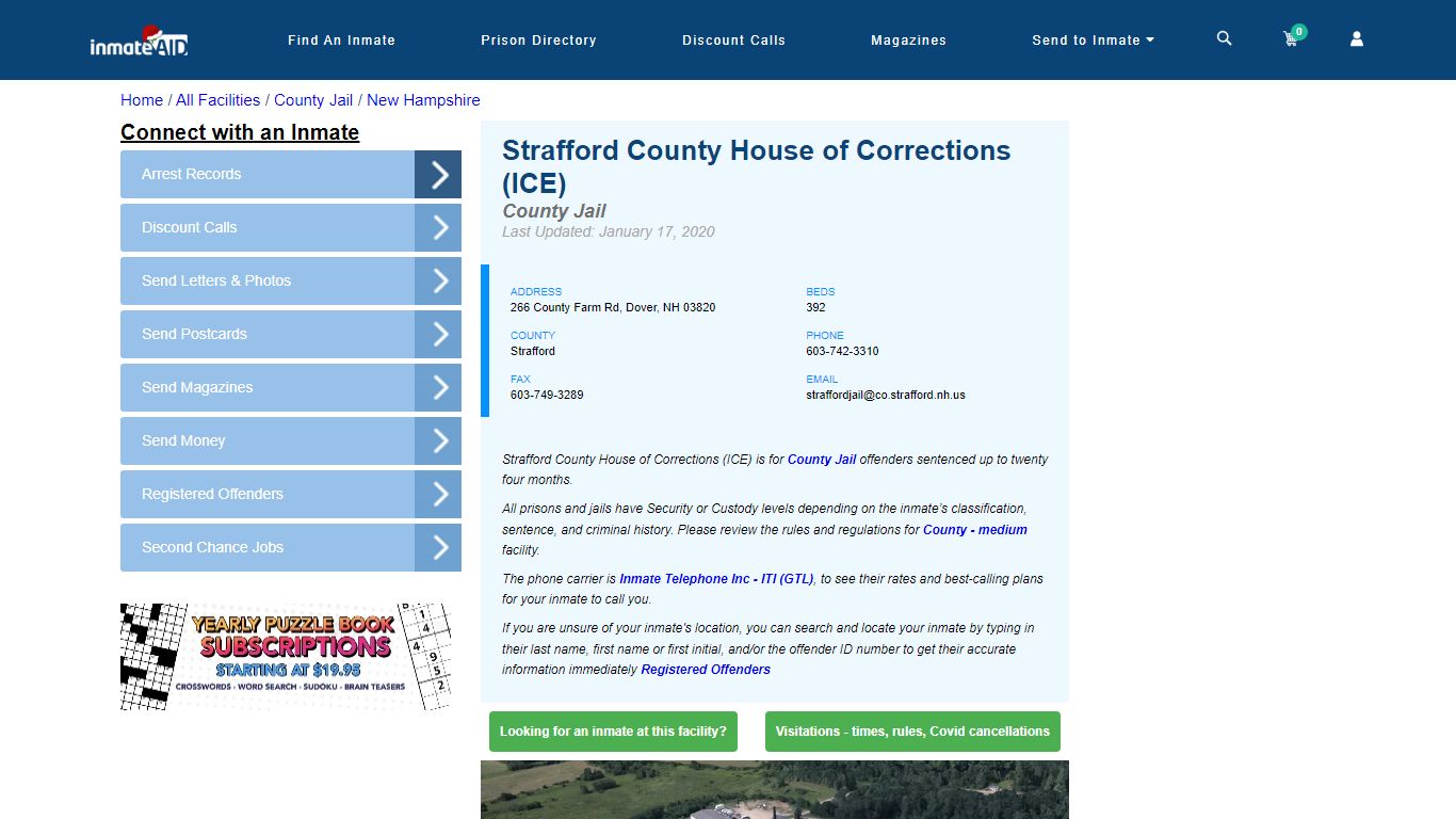 Strafford County House of Corrections (ICE) - Inmate Locator - Dover, NH