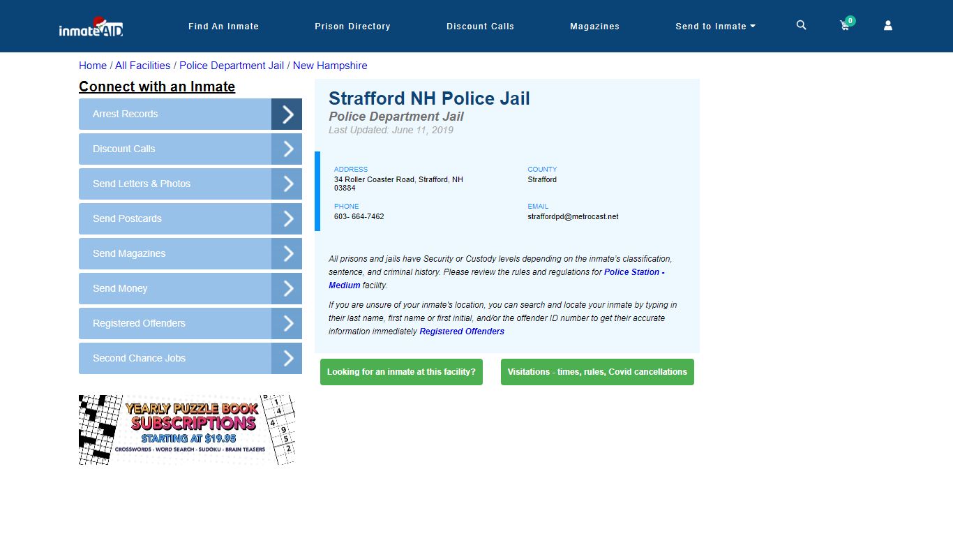 Strafford NH Police Jail & Inmate Search - Strafford, NH